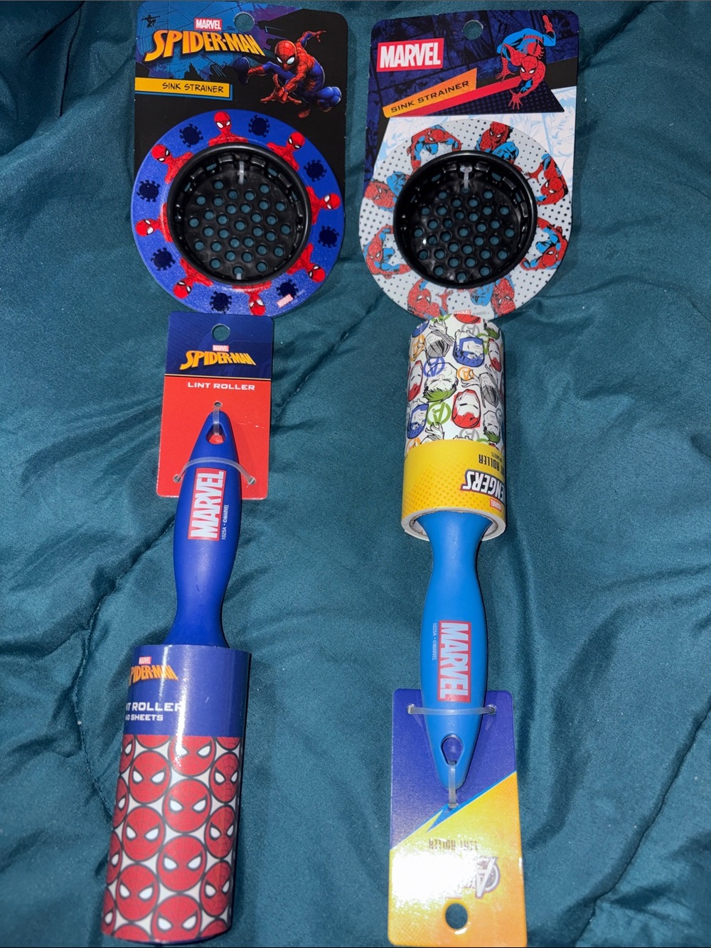 2 - Marvel Spider-Man Sink Strainers - 2 - Spider-Man and Avengers Lint Rollers